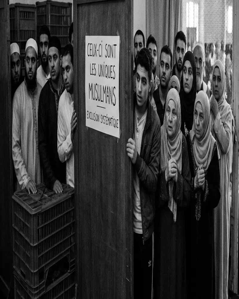 Quand le doute s'installe, la peur des autres devient un refuge. Ce visuel illustre le paradoxe de l'exclusion où la méfiance envers d'autres musulmans trahit souvent un manque de certitude et d'assurance dans ses propres pensées.